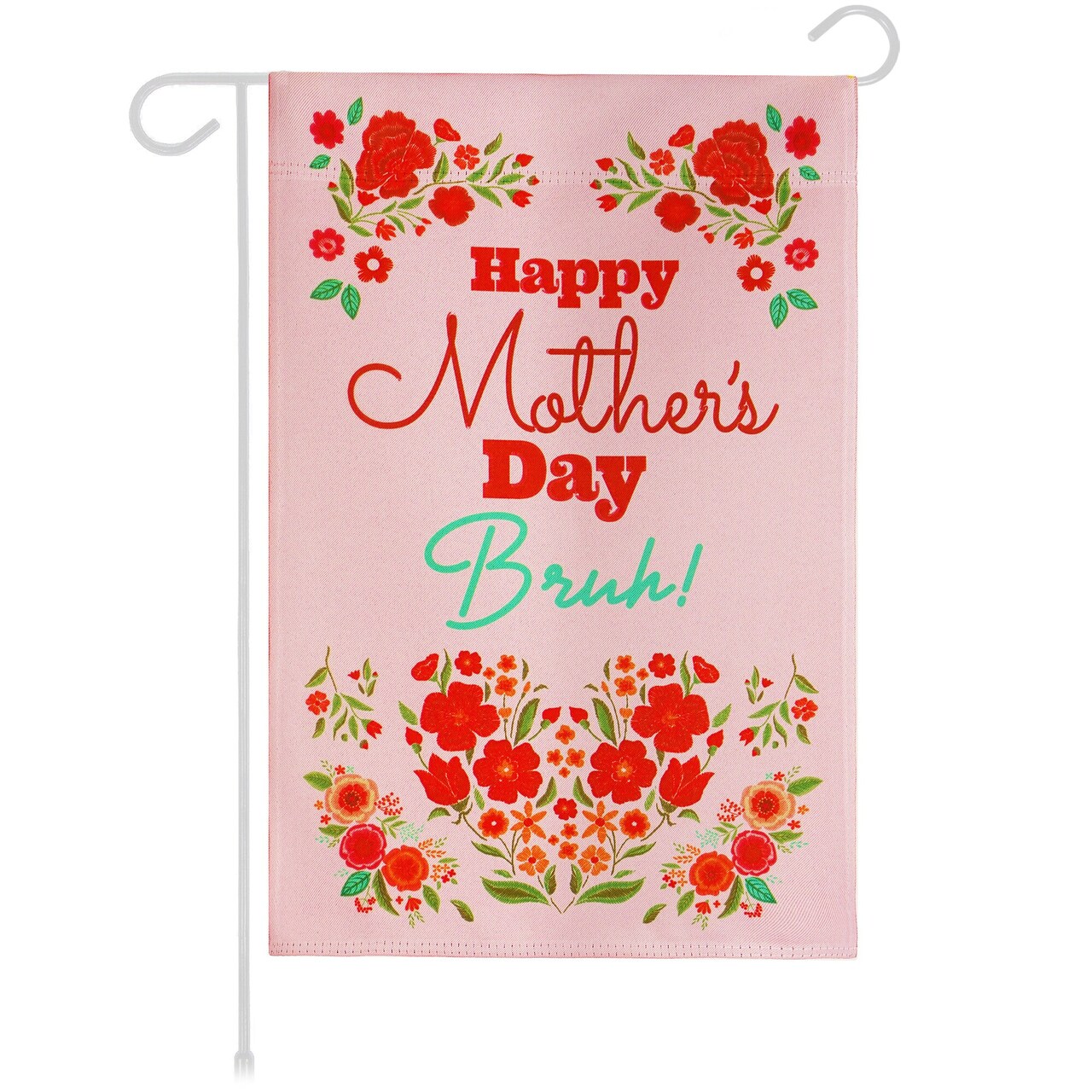 G128 Garden Flag Happy Mother's Day Bruh Double Sided 12"x18" Blockout Fabric | Outdoor Seasonal Holiday Home Yard Decor